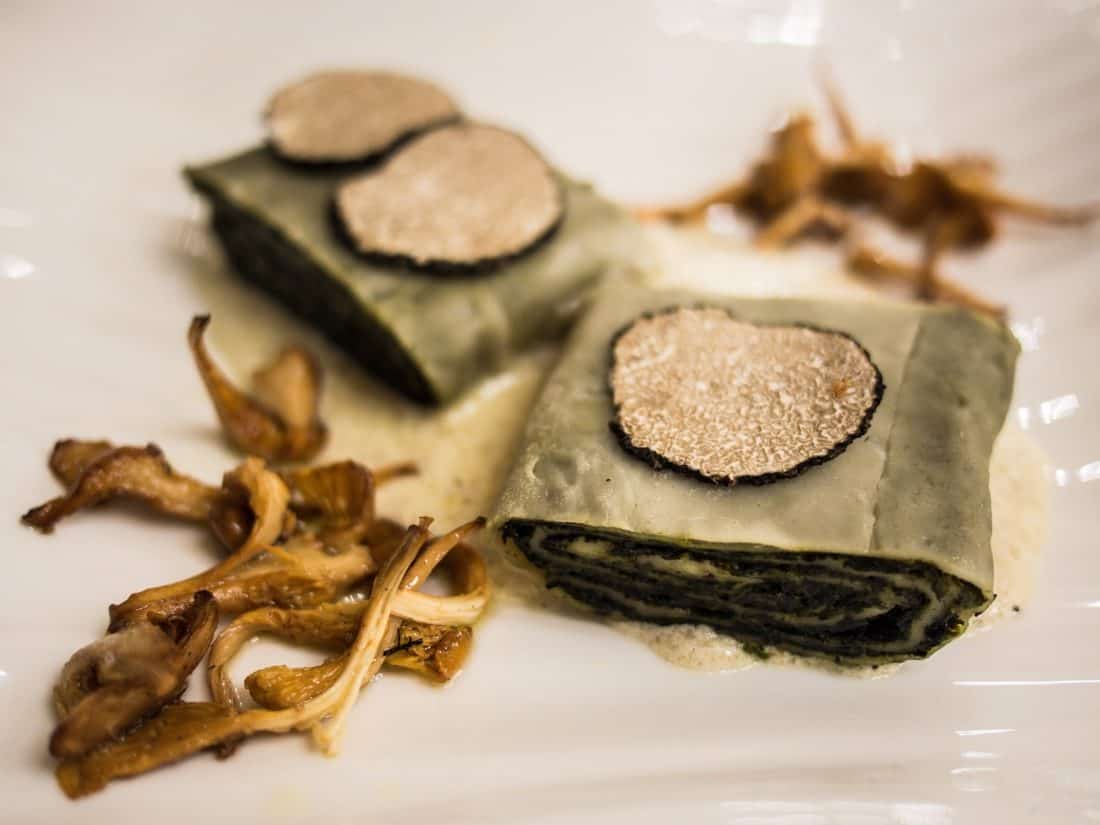 Spinach struklji at Hotel Malovec restaurant, Divaca