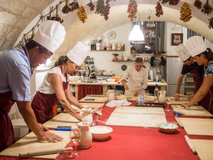 Learning to make pasta in Lecce, Puglia with Cooking Experience Lecce in Italy