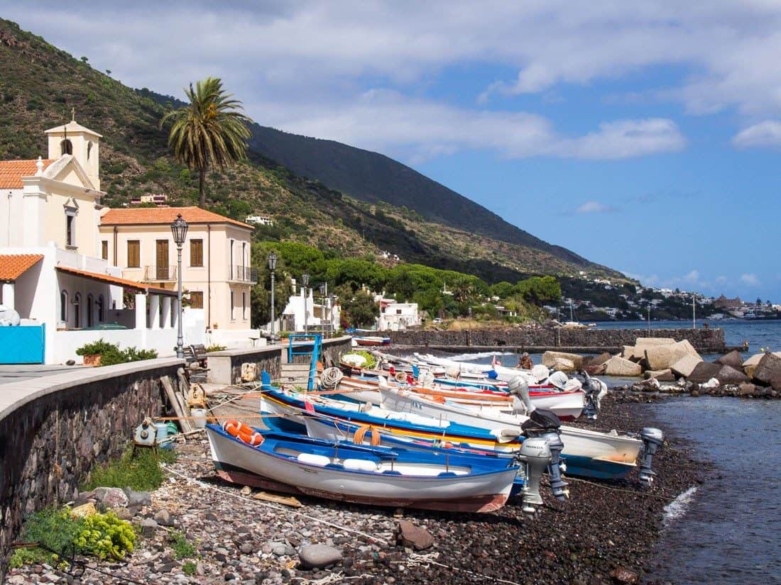 Lingua beach on Salina island, Sicily, Italy