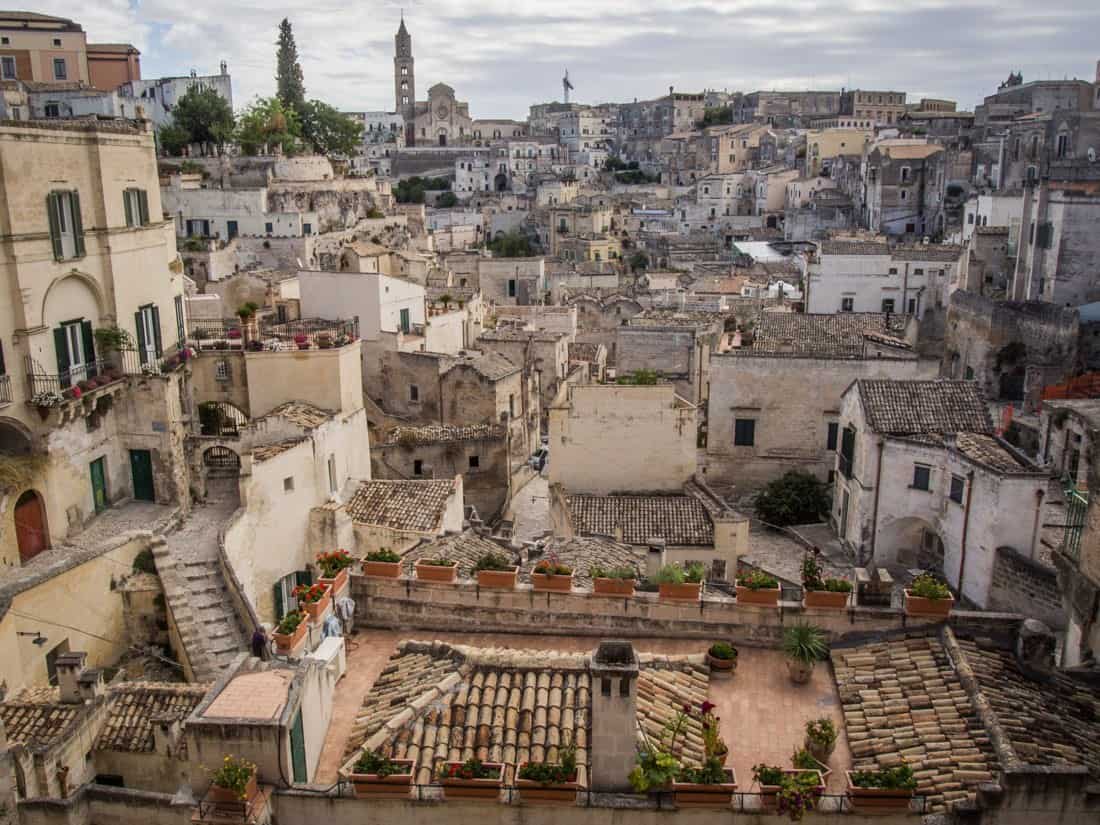 View from Belvedere Luigi Guerricchio of the Sassi of Matera, Italy
