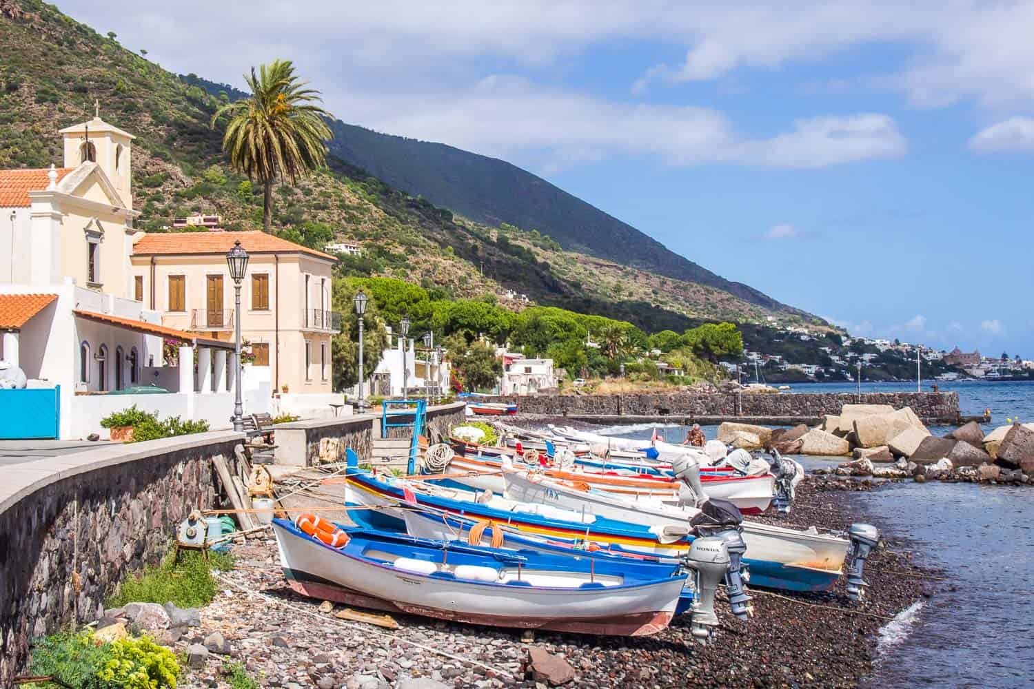 Lingua beach on Salina island, Sicily, Italy