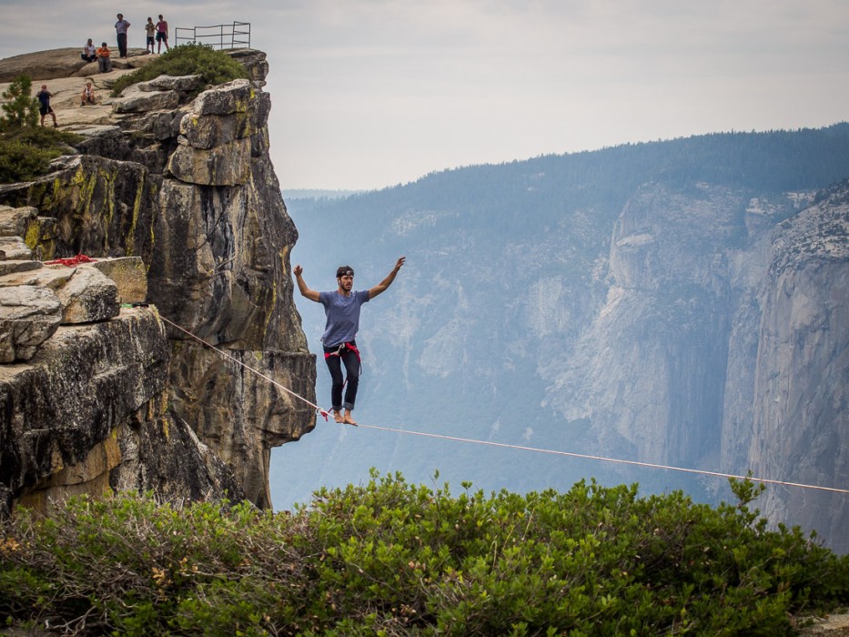 Tightrope walker at Taft Point, Yosemite