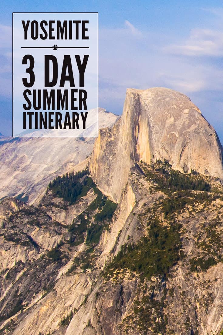A Yosemite National Park 3-day itinerary for the summer months. Click through to learn how to avoid the crowds and make the most of a short stay in this stunning USA park. Featuring the Mist Trail and all the main areas of the park—Yosemite Valley, Glacier Point, Tioga Rd, & Mariposa Grove.