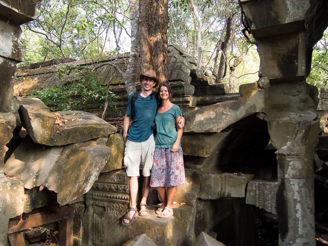Us at Beng Mealea, jungle temple at Angkor, Cambodia