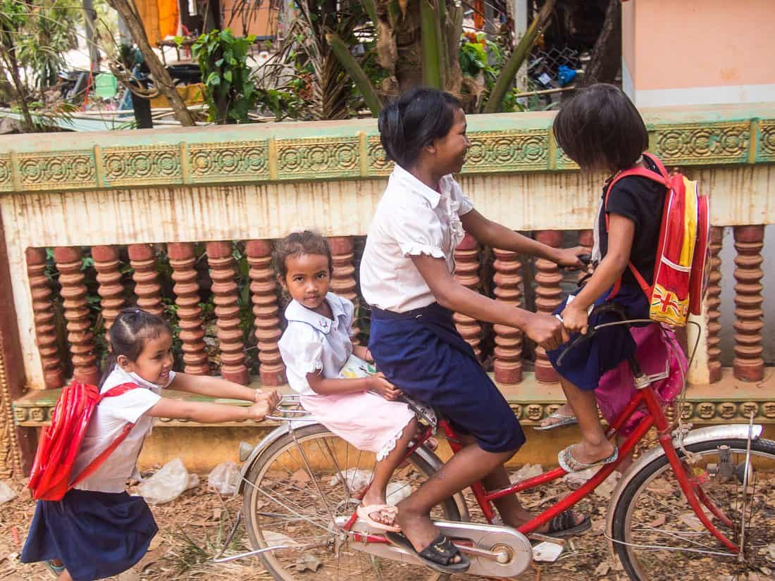 Kids on their way home from school