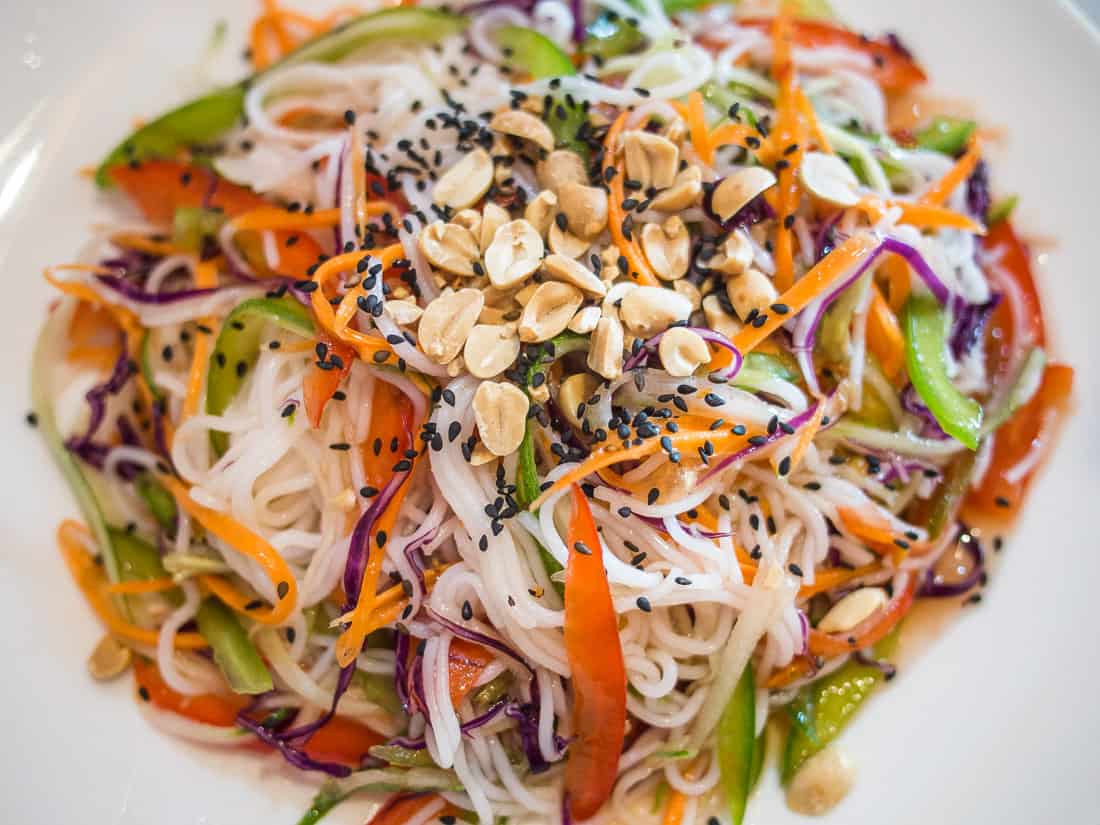 Kampot rice noodle salad at Cafe Soleil, Phnom Penh