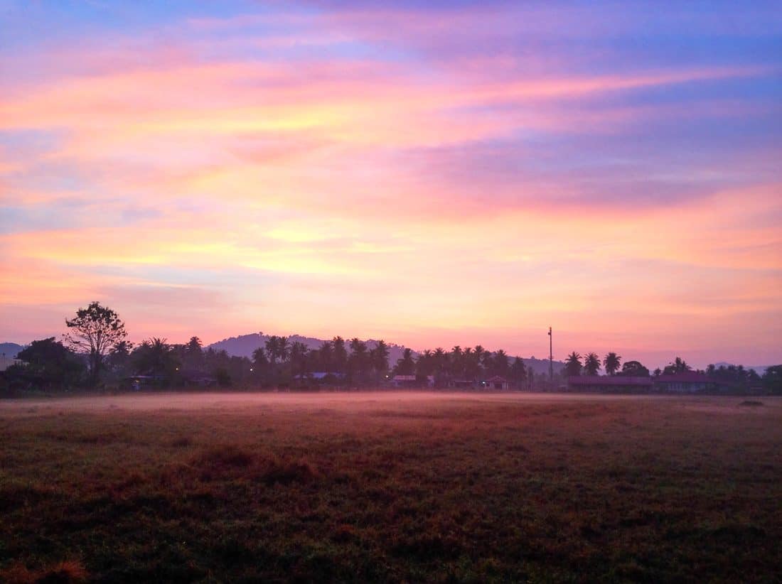 Sunrise next to Soluna guesthouse in Langkawi