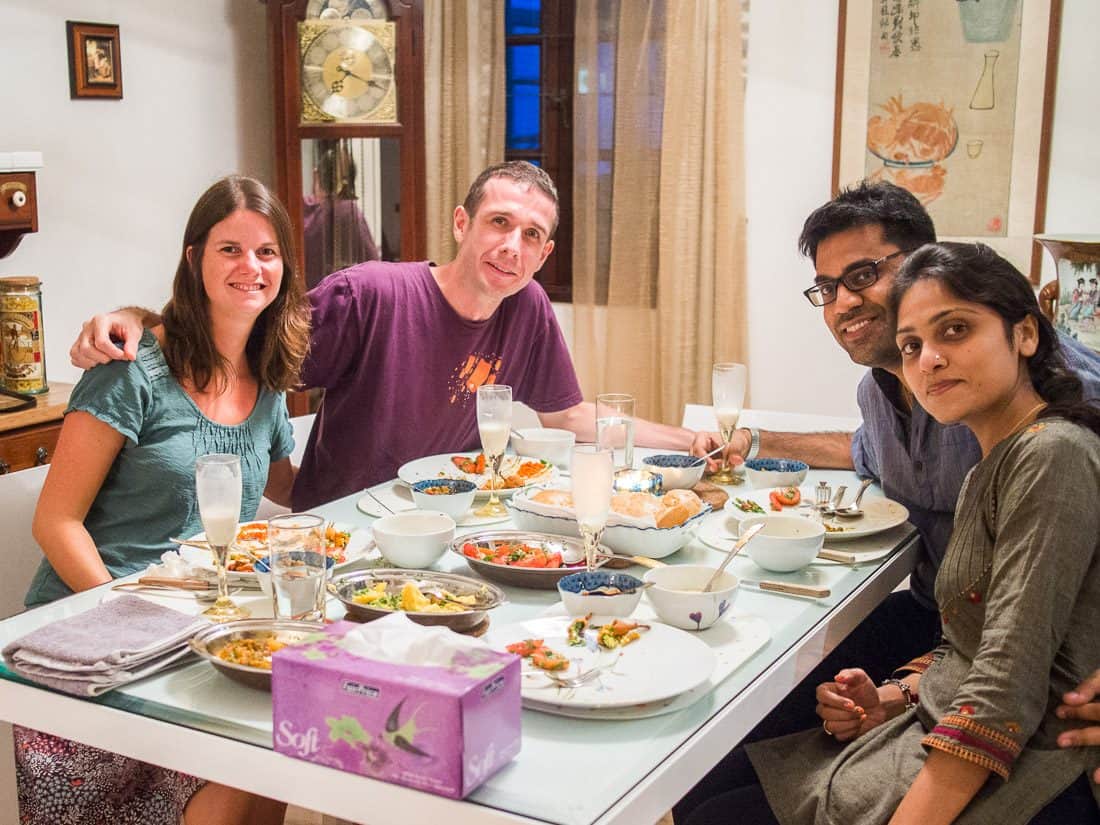 With Locals dinner - Us with Kirit and Falguni