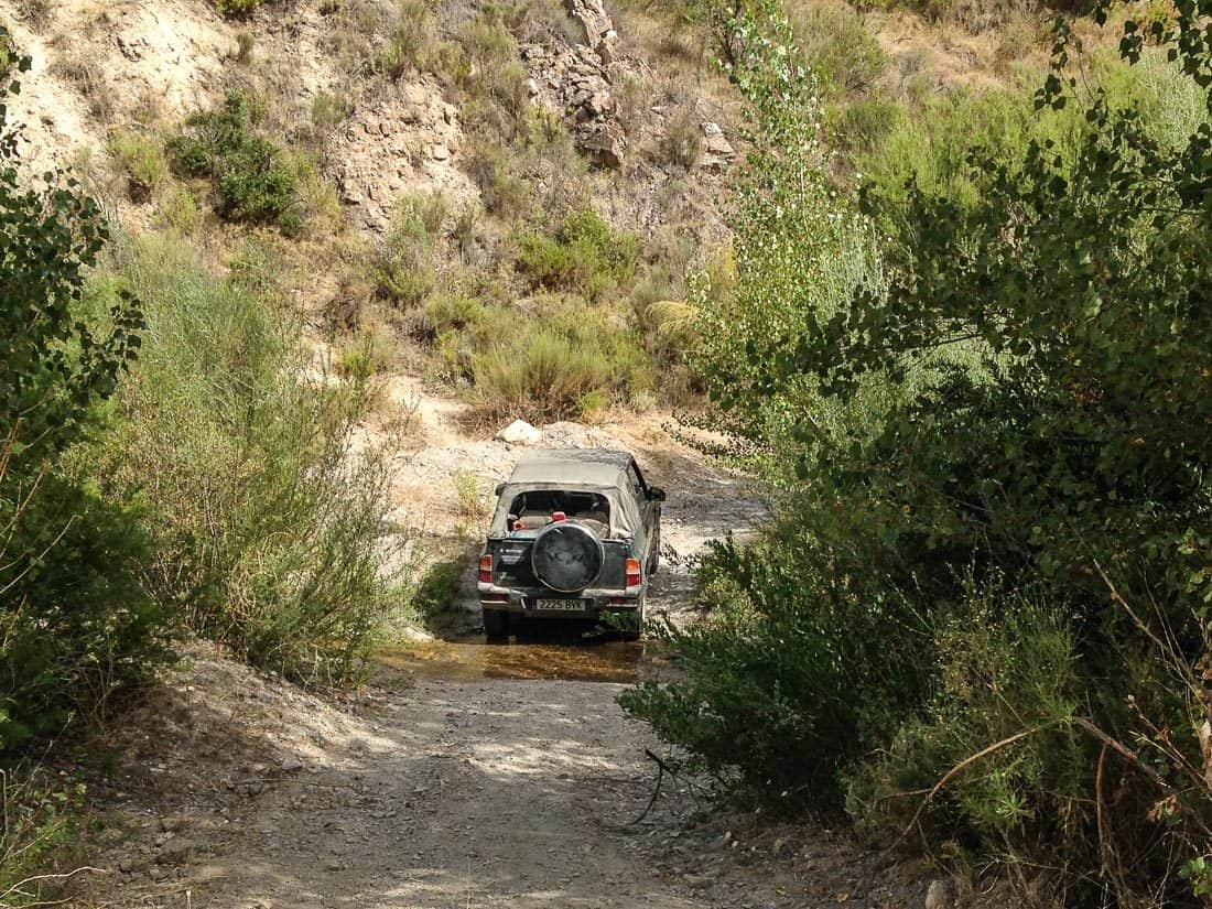 Jeep in the river