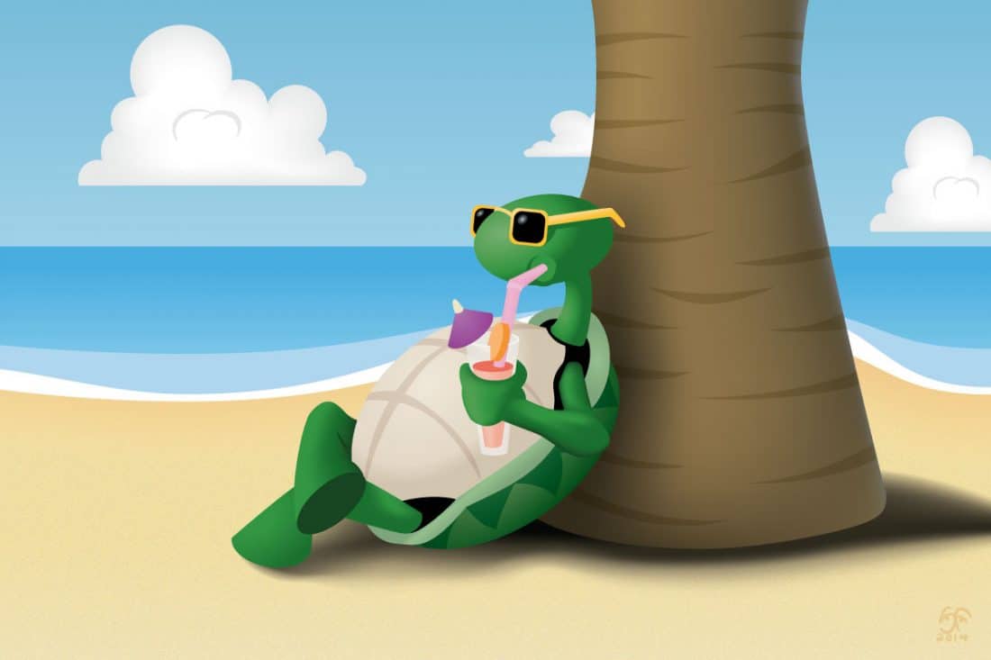 Relaxing turtle using Illustrator