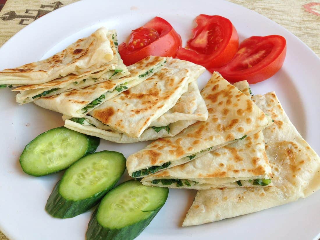 Cheese and parsley gözleme at Meeting Point cafe, Göreme