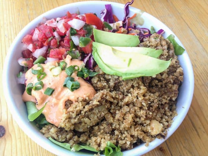 Vegan walnut taco salad at Canteen, Portland