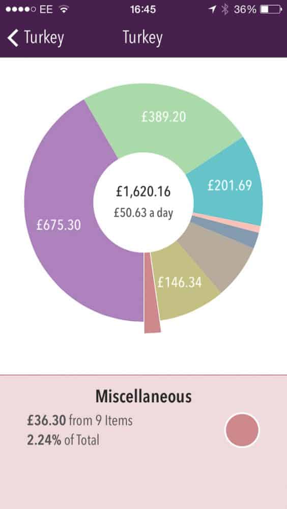 Turkey travel costs-miscellaneous