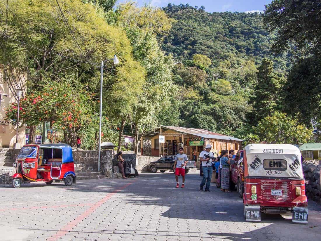 San Marcos La Laguna main square on a busy day