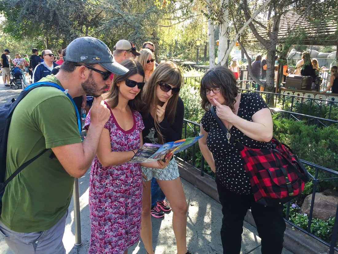 Planning our route at Disneyland California