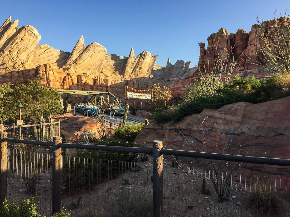 Radiator Springs Racers ride at Disneyland California Adventure