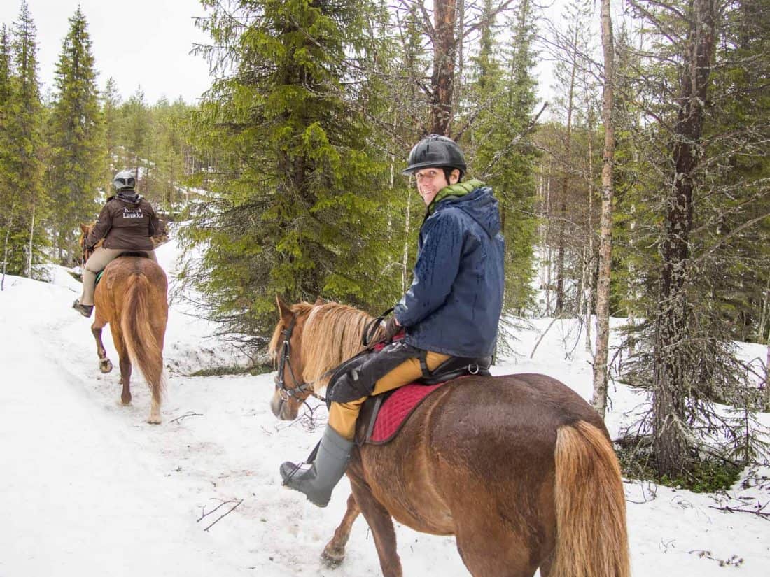 Horse riding at Ruska Laukka stables, Kuusamo