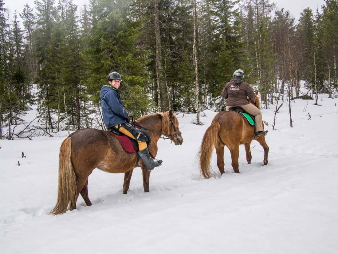 Horse riding at Ruska Laukka stables, Kuusamo