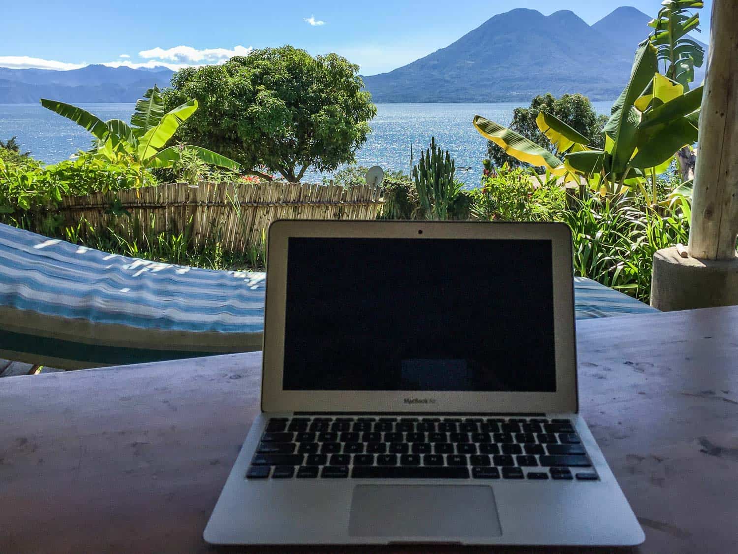 Digital nomad office in Lake Atitlan, Guatemala