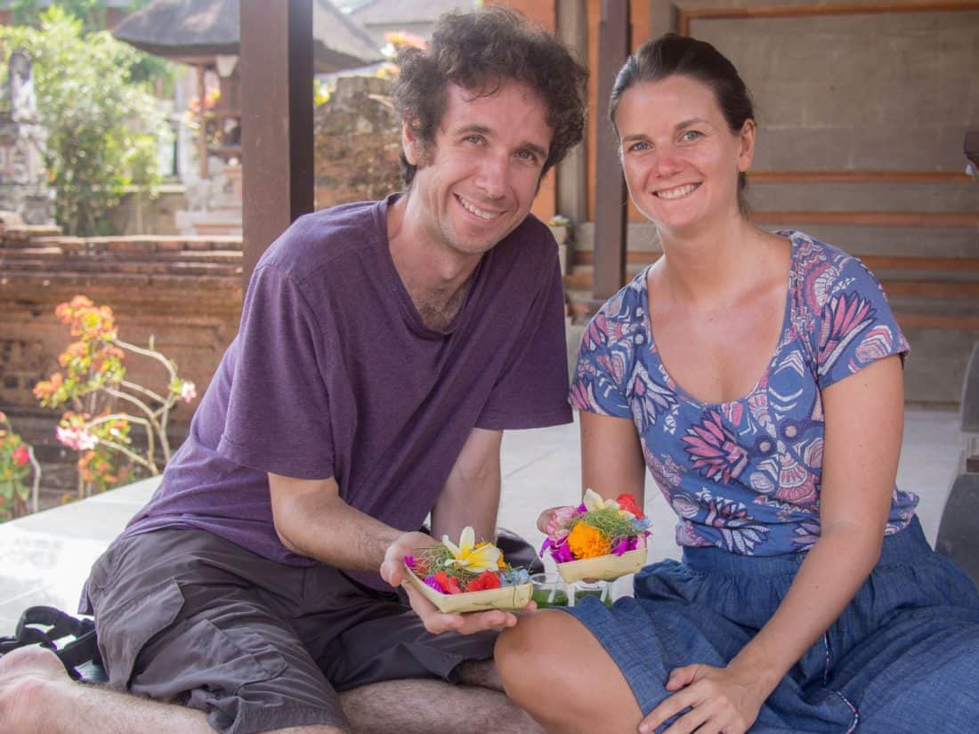 We learnt to make offerings during our cooking class with Payuk Bali