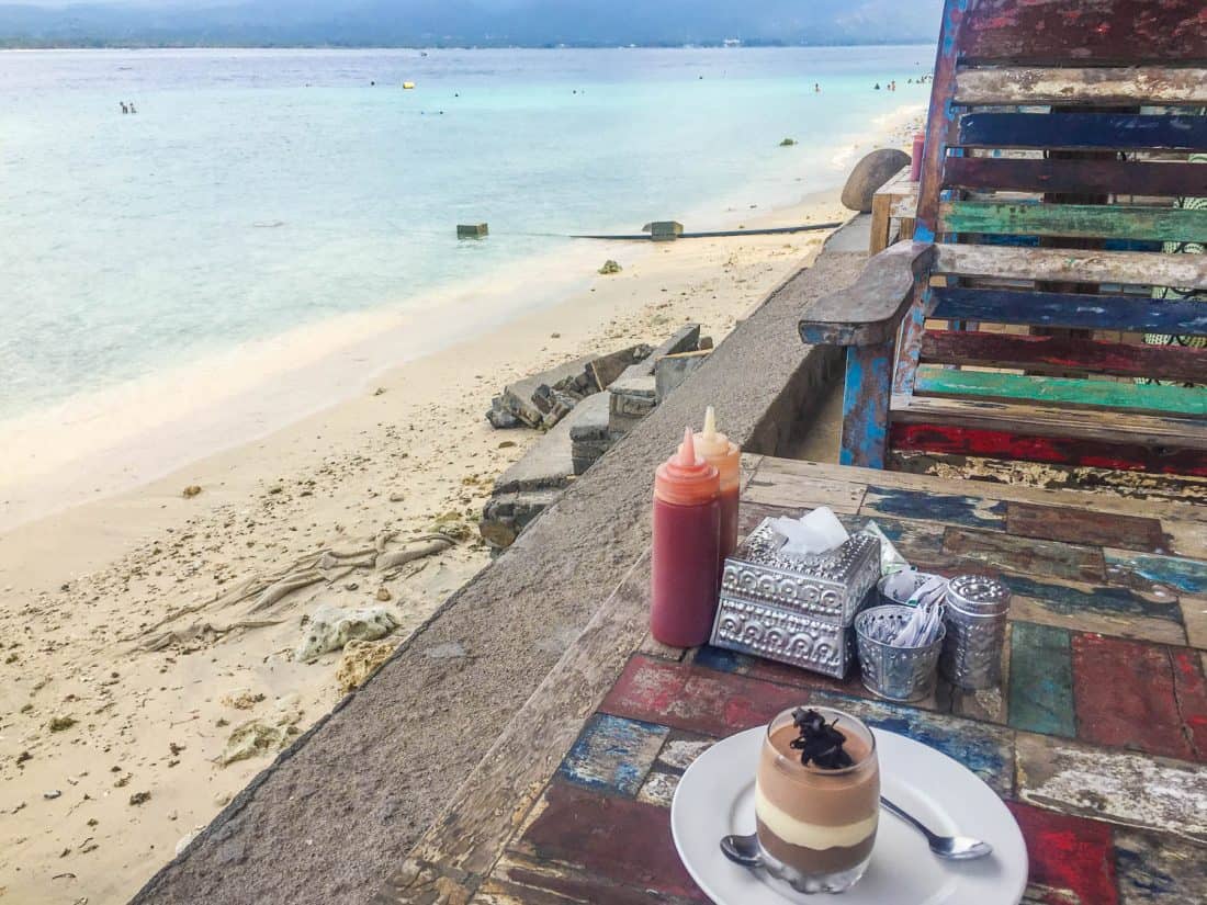 Triple chocolate mousse at Le Cirque, Gili Air