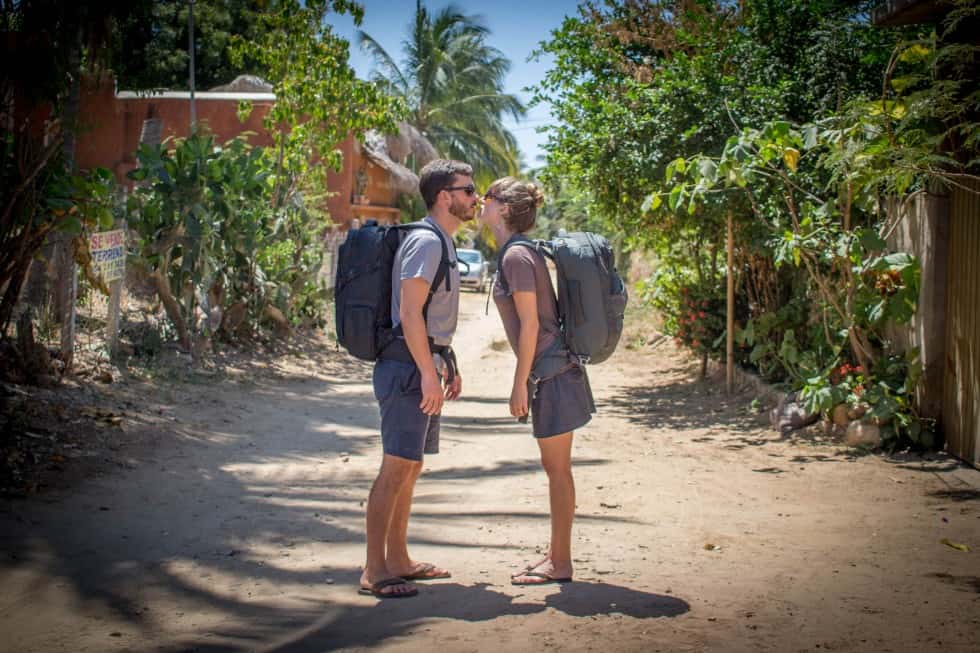 Tom and Jenny with their carry-ons