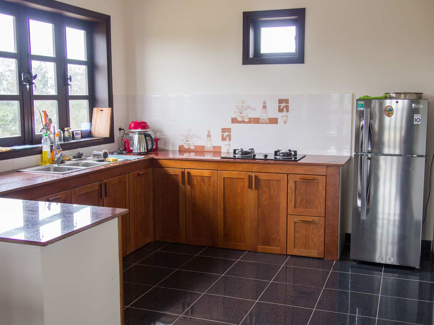 Hoi An house rental -our kitchen at Lotus Apartments