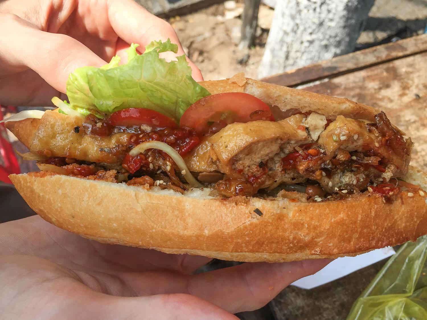 Hoi An vegetarian restaurants- Banh Mi Phuong tofu