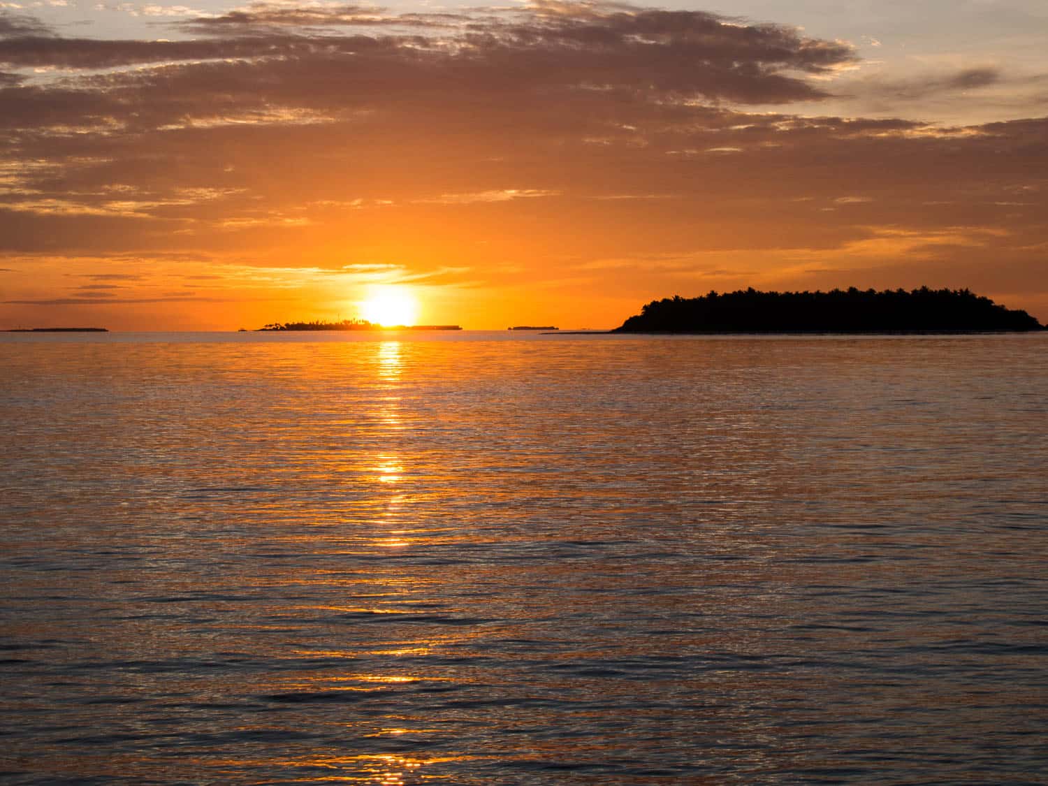 Sunset at our water villa at Reethi Beach Resort, Maldives