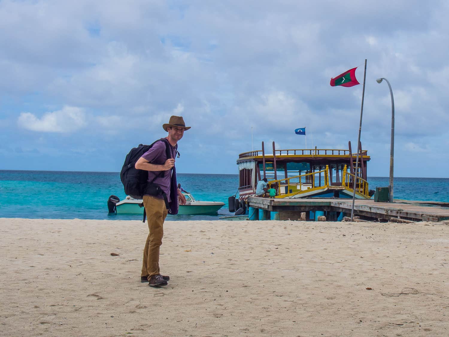 Carry-on backpacks make ferry hopping in the Maldives easy