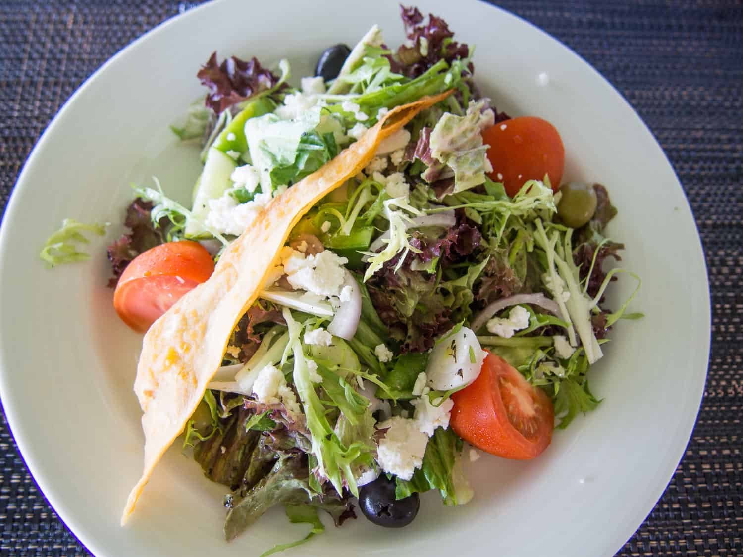 Greek salad at Moodhu Bar, Reethi Beach