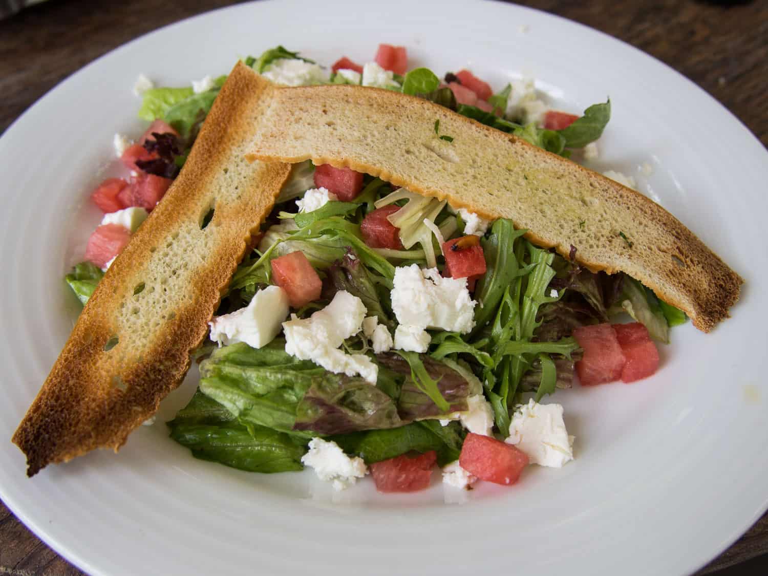 Watermelon and feta salad at Alifaan pool bar, Reethi Beach