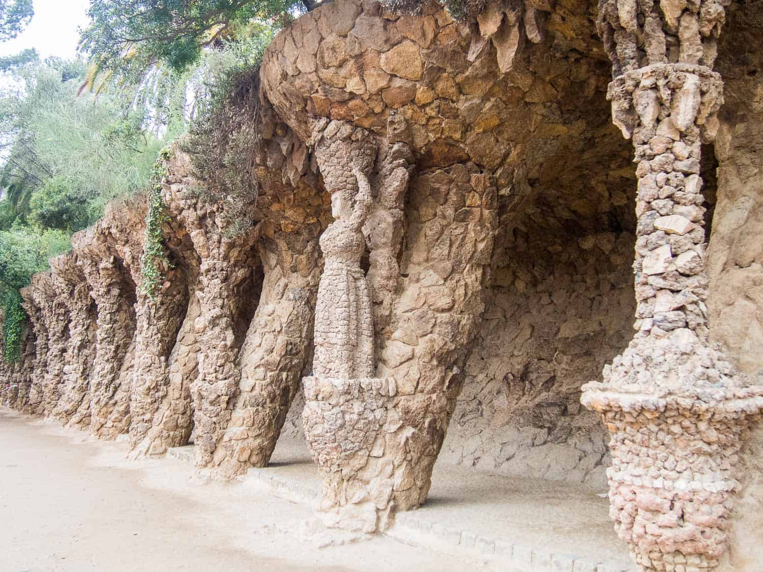 Stone passage way, Park Guell, Barcelona