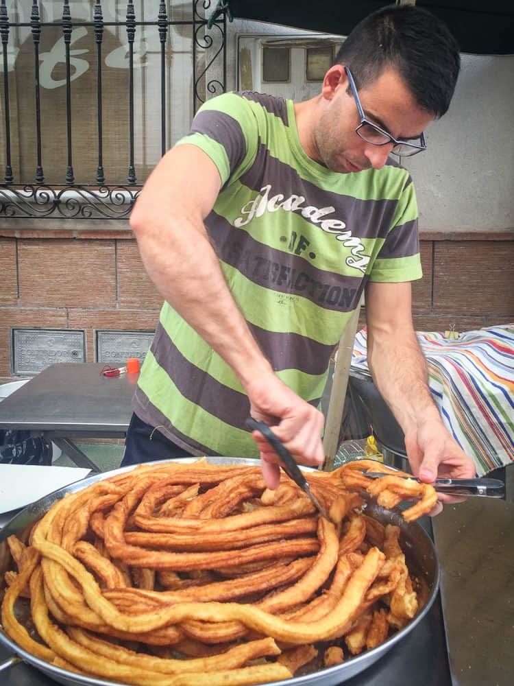 Churros at Lubrin market, Spain