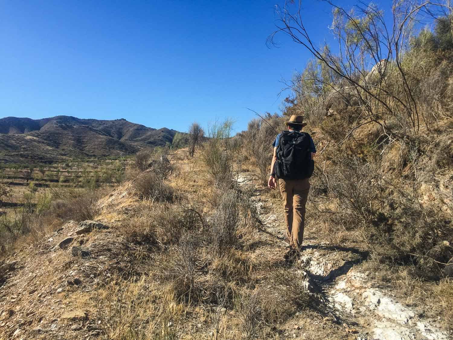 Hiking into the village to do our shopping