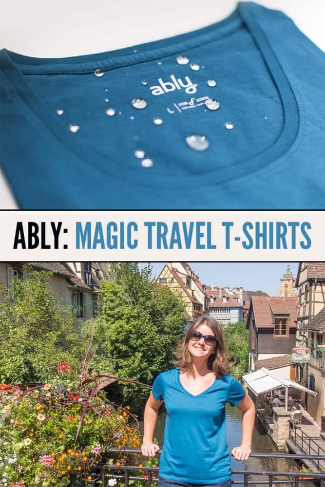 Ably t-shirts are 100% cotton but odour, liquid and stain resistant so you can wear them for multiple days (Simon wore his for 9!) without washing. They are perfect for travellers who like to pack light. Click through to read our full review. 