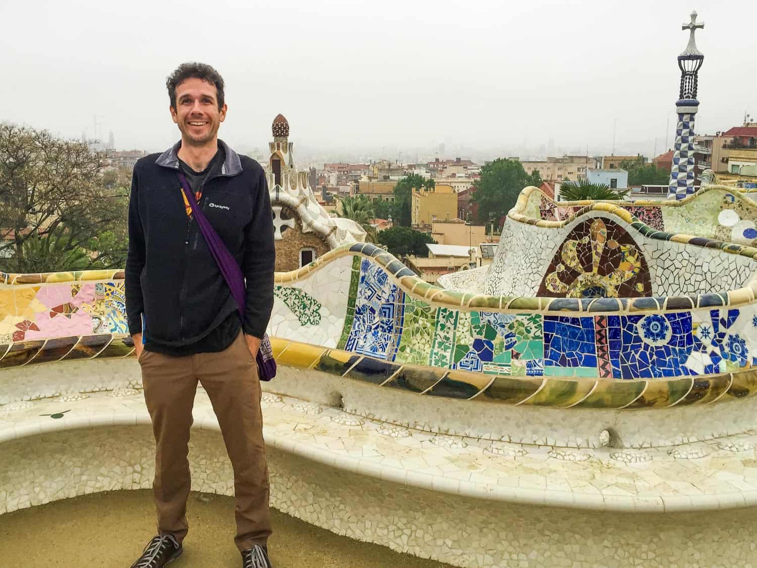 Bluffs At Park Guell in Barcelona, Spain