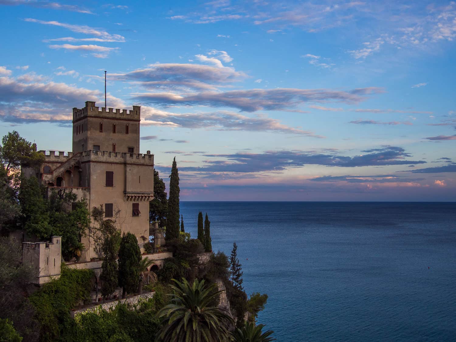 Hotel Punta Est castle view, Finale Ligure, Italy