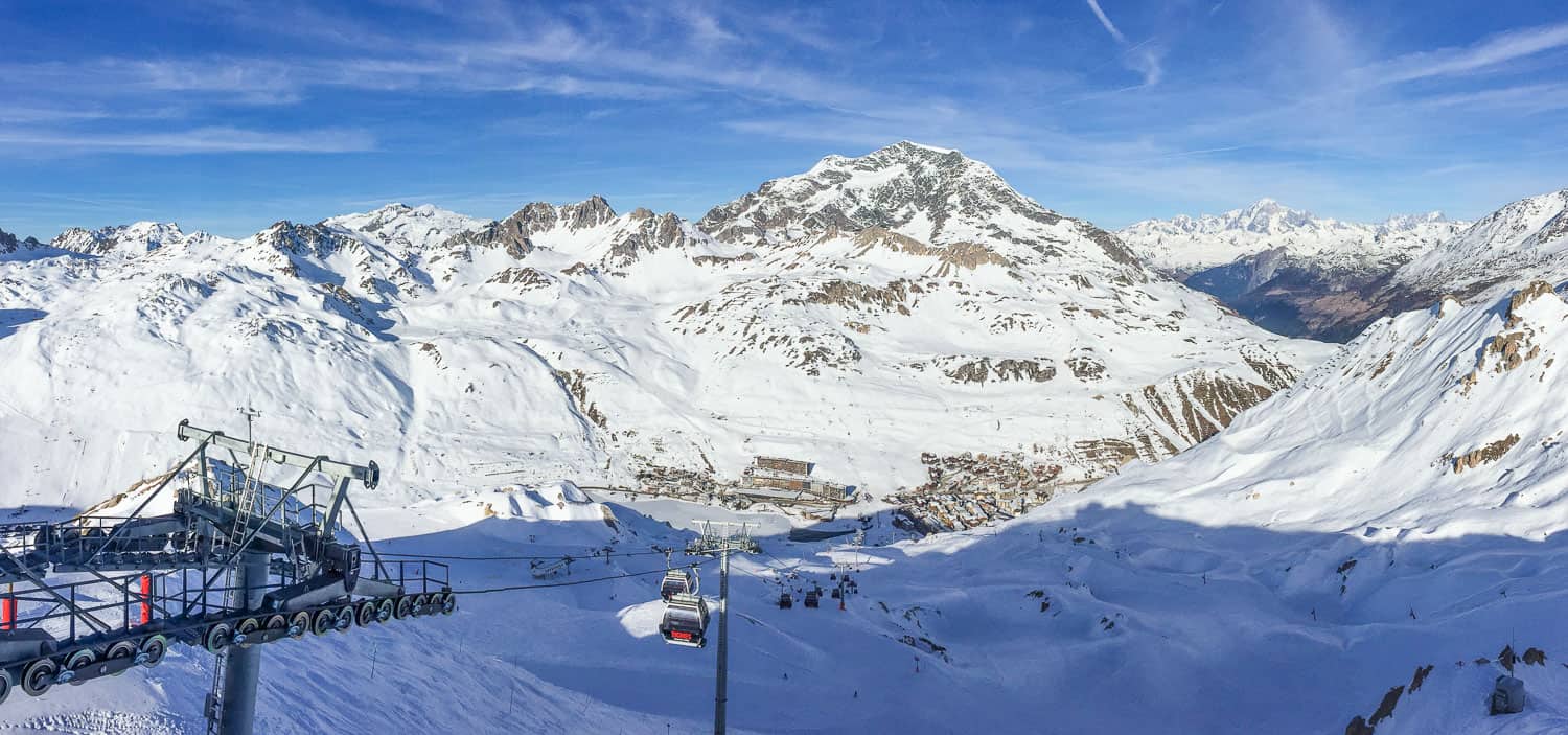 The view from the top of the Toviere gondola, Tignes