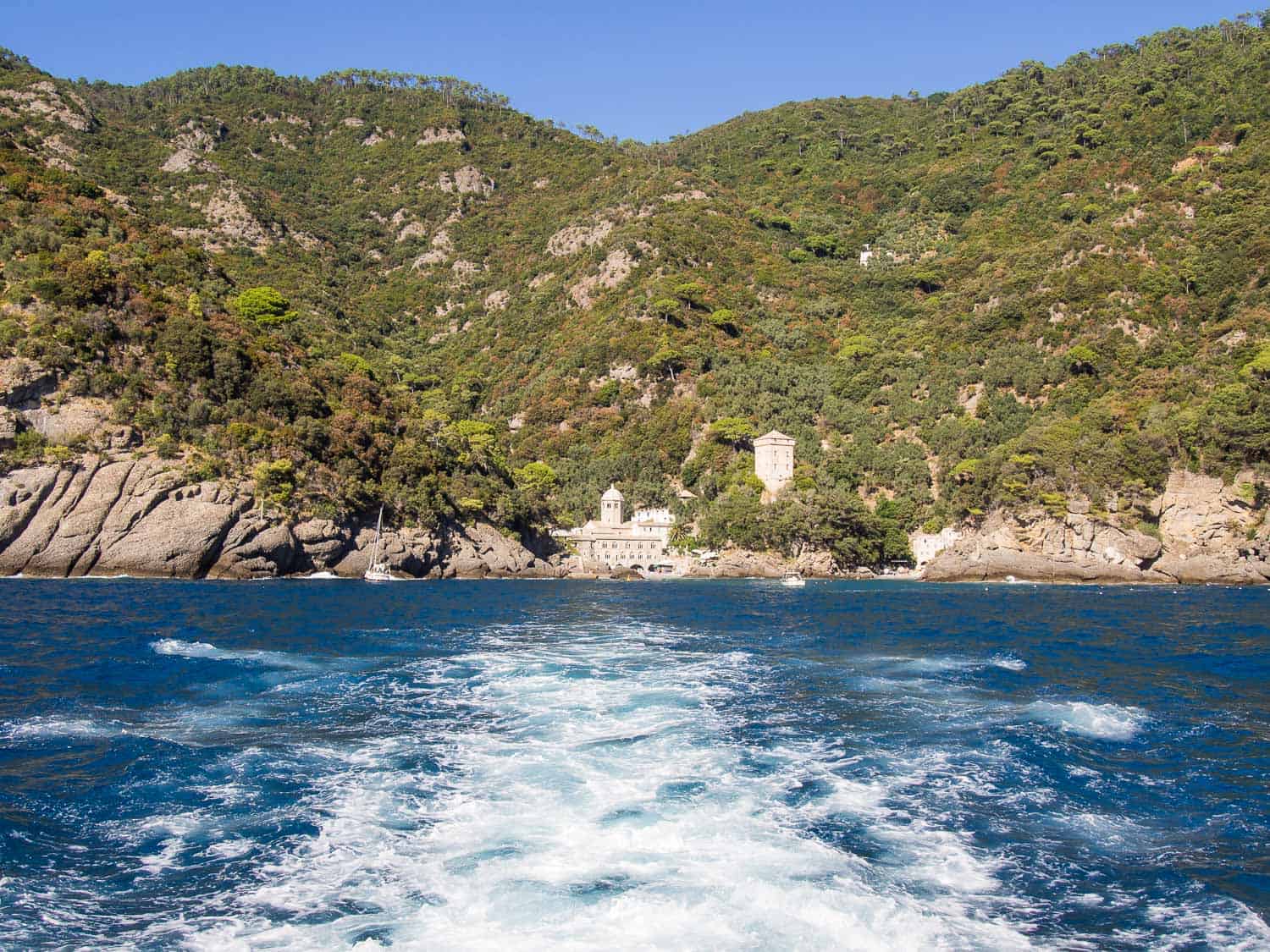 Leaving San Fruttuoso by ferry