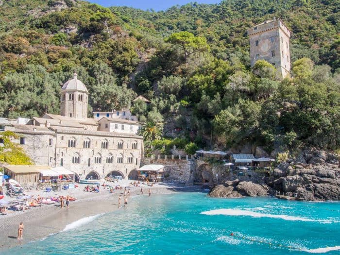 San Fruttuoso, Italy - The hike here from Camogli in the Portofino Regional Park is amazing