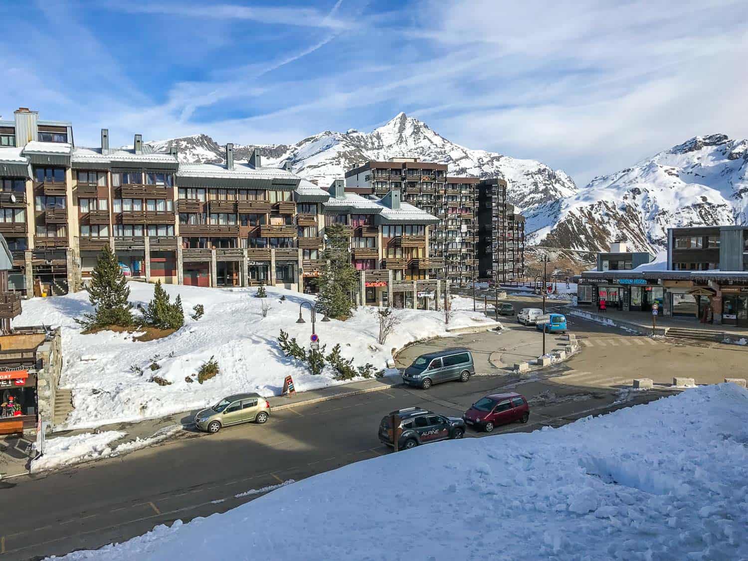 The view from our balcony at Hotel Hauts de Toviere, Tignes