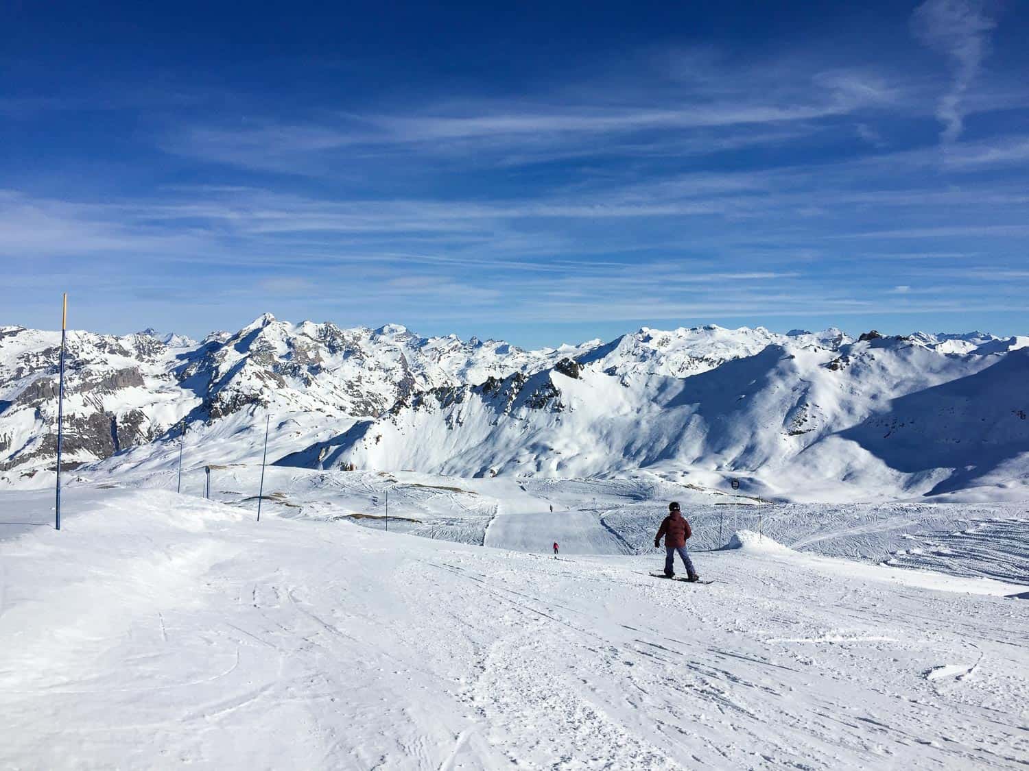 Snowboarding in Tignes, France