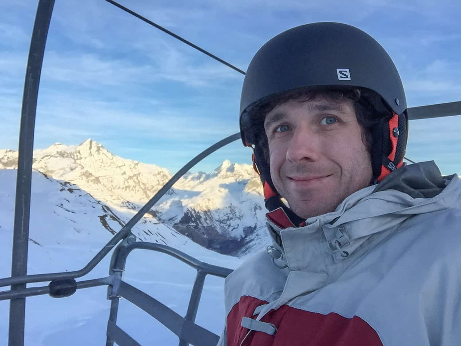 Snowboarding in Tignes, France