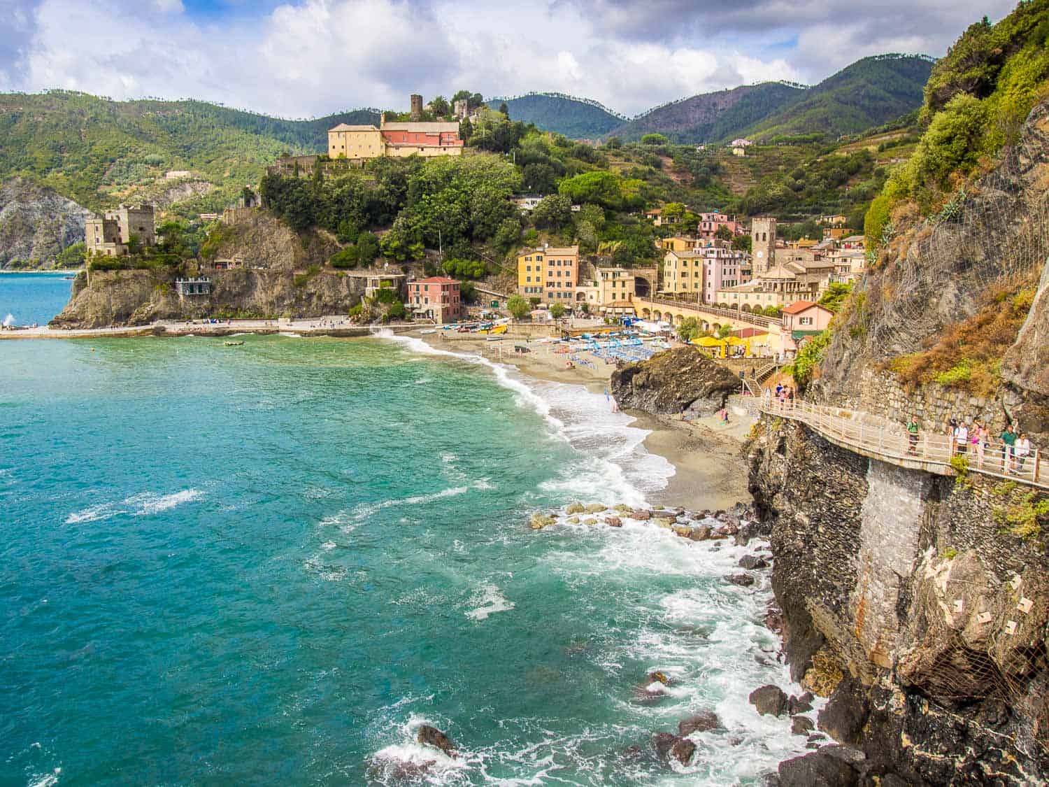 Hiking into Monterosso on the Cinque Terre trail on the Italian Riviera