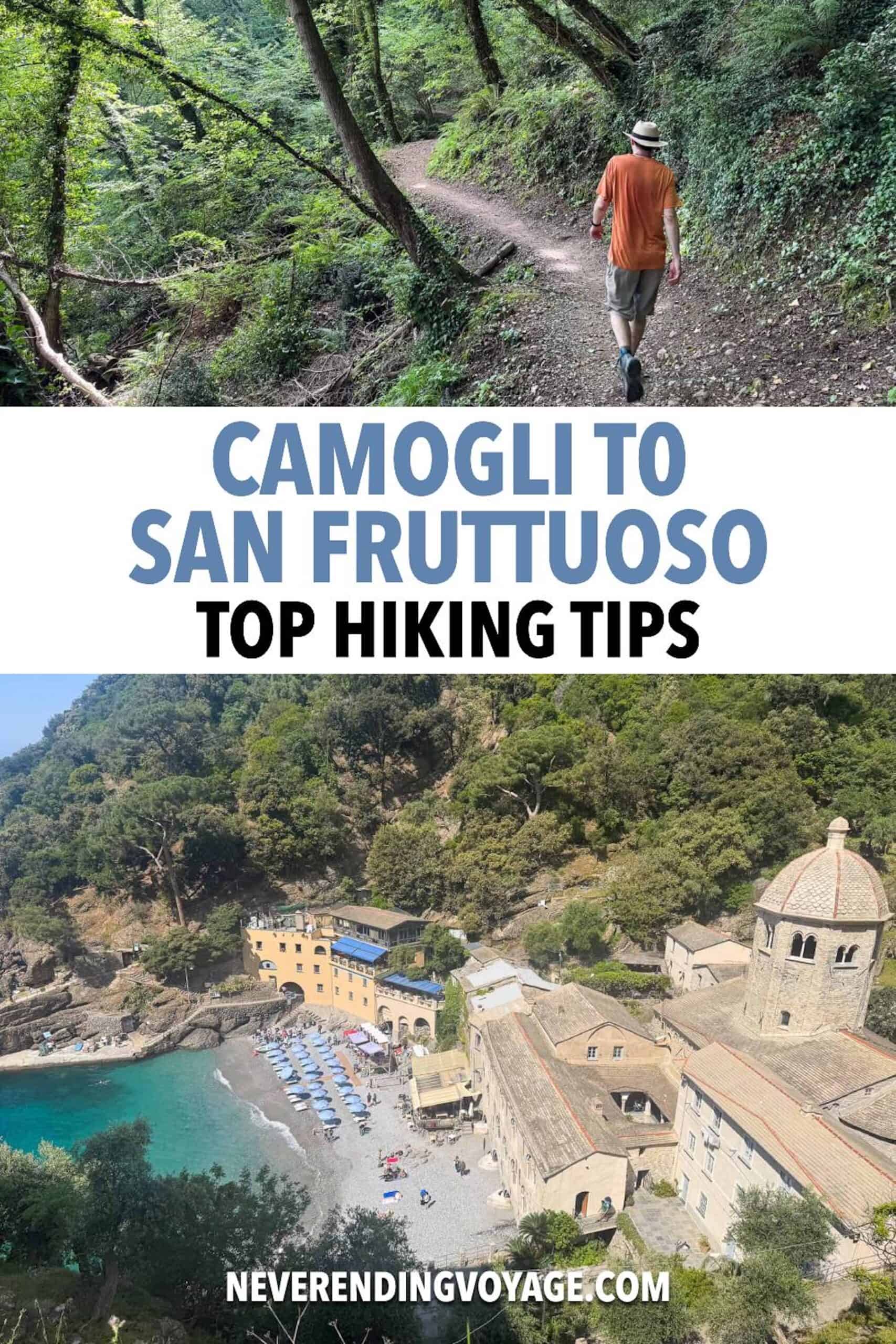 Camogli to San Fruttuoso Hike Travel Guide pinterest pin