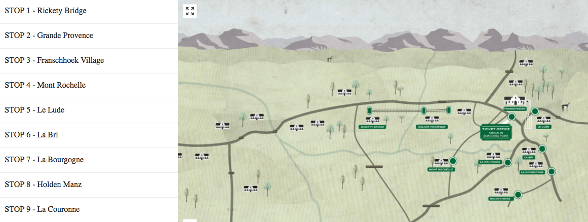 Franschhoek wine tram review - the green line map