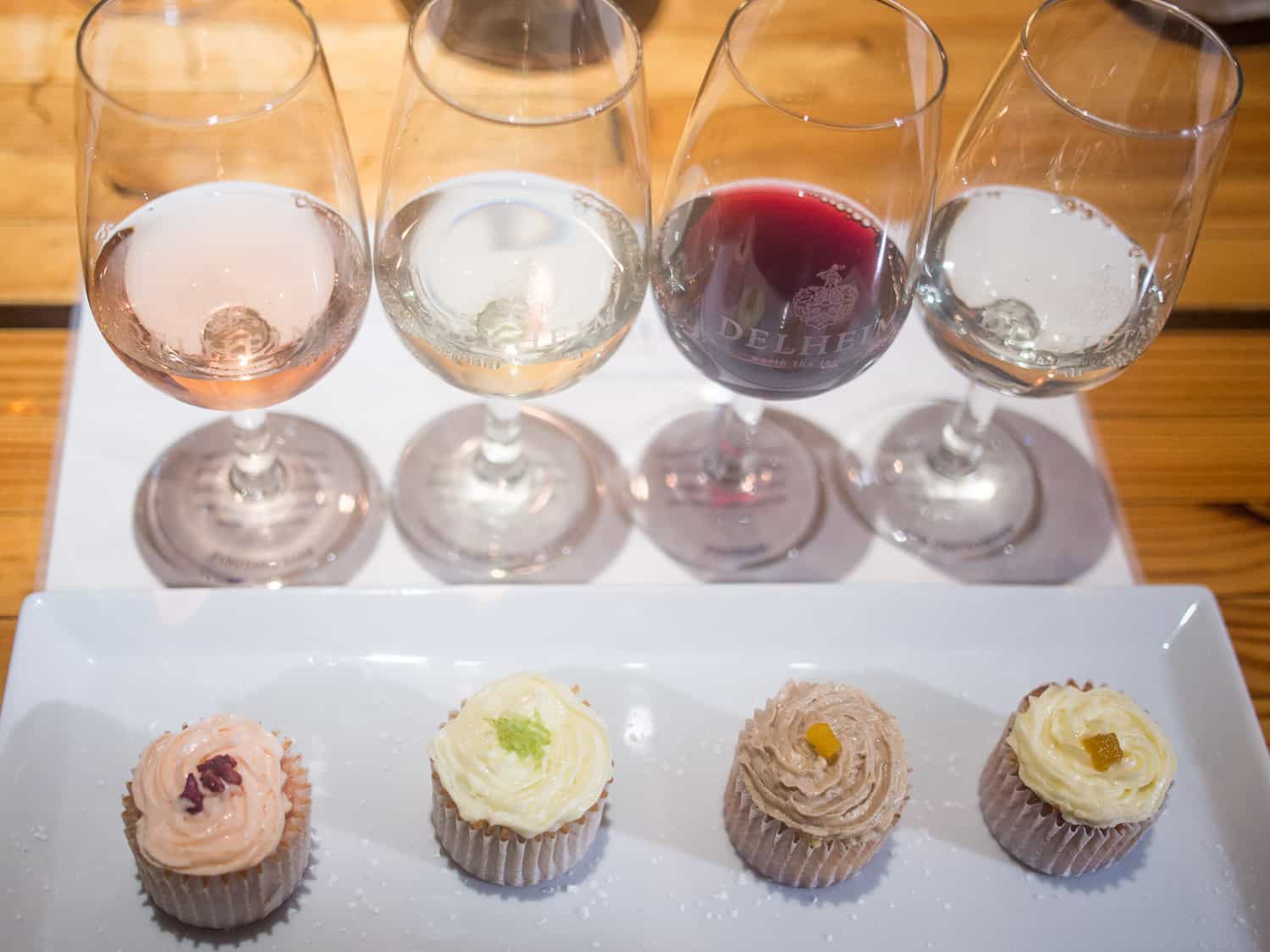 Cupcake and wine pairing at Delheim in Stellenbosch