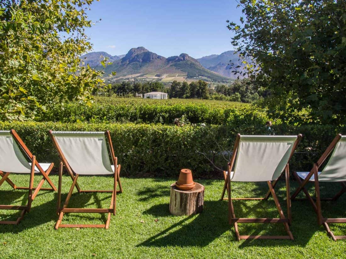 Le Lude garden on Franschhoek wine tram