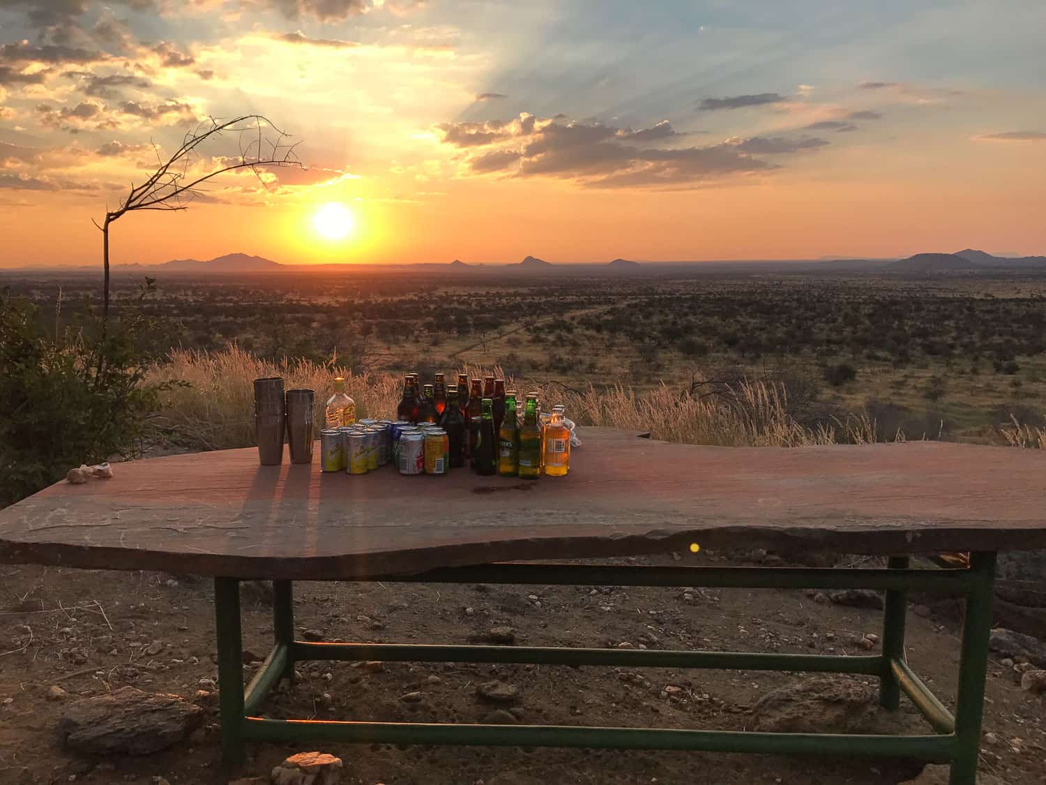 Sundowner bush bar at Elegant Farmstead, Namibia